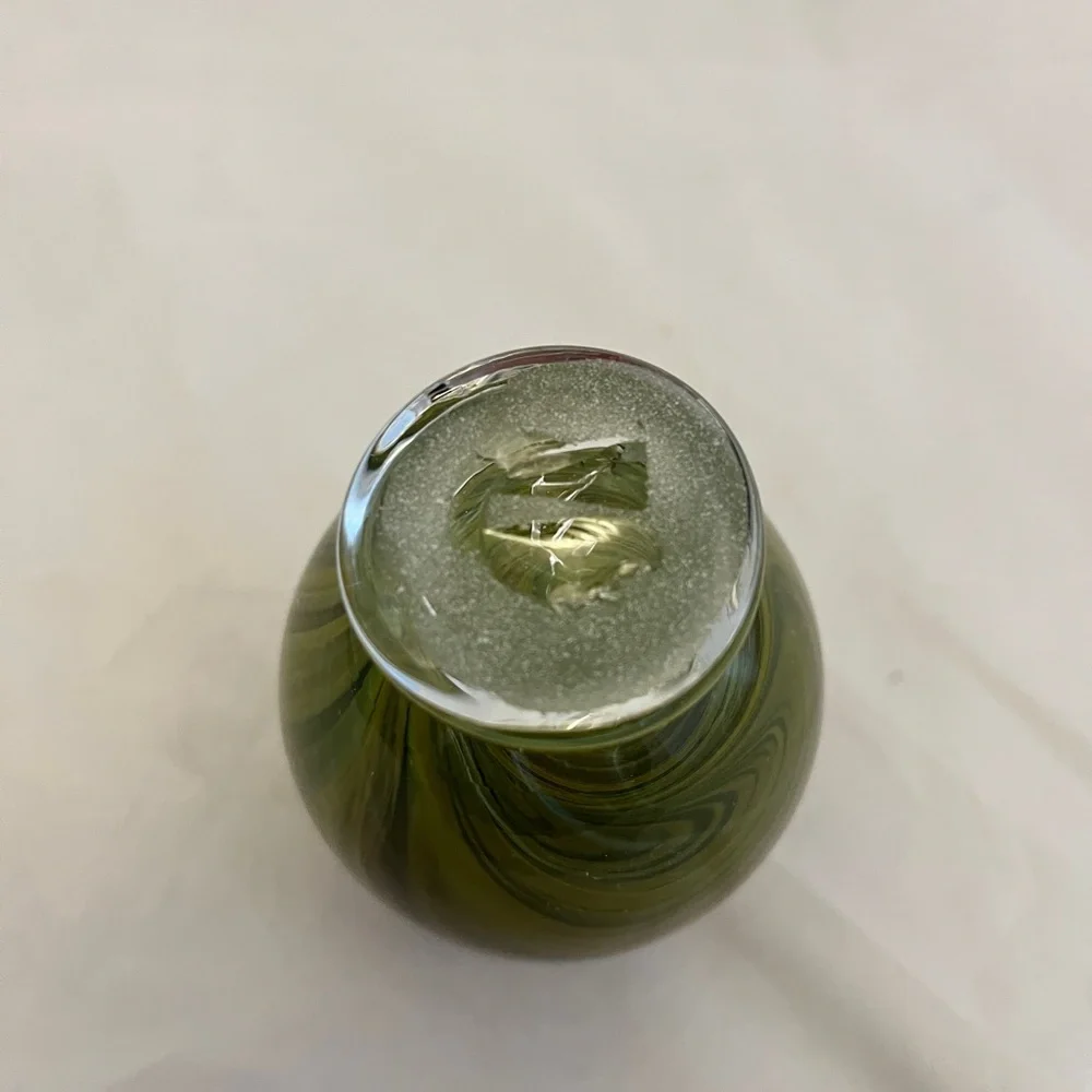 Art Glass Footed Vase, Hand Blown, 5